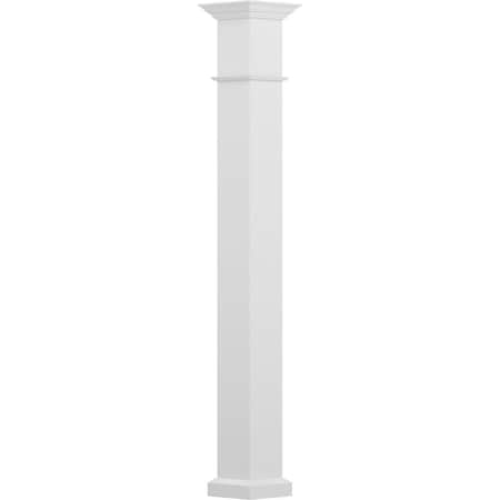 Ekena Millwork 9" x 8' Endura-Aluminum Wellington Style Column, Square Shaft For Post Wrap Installation Non-Tapered EA0908INPSAWEWE